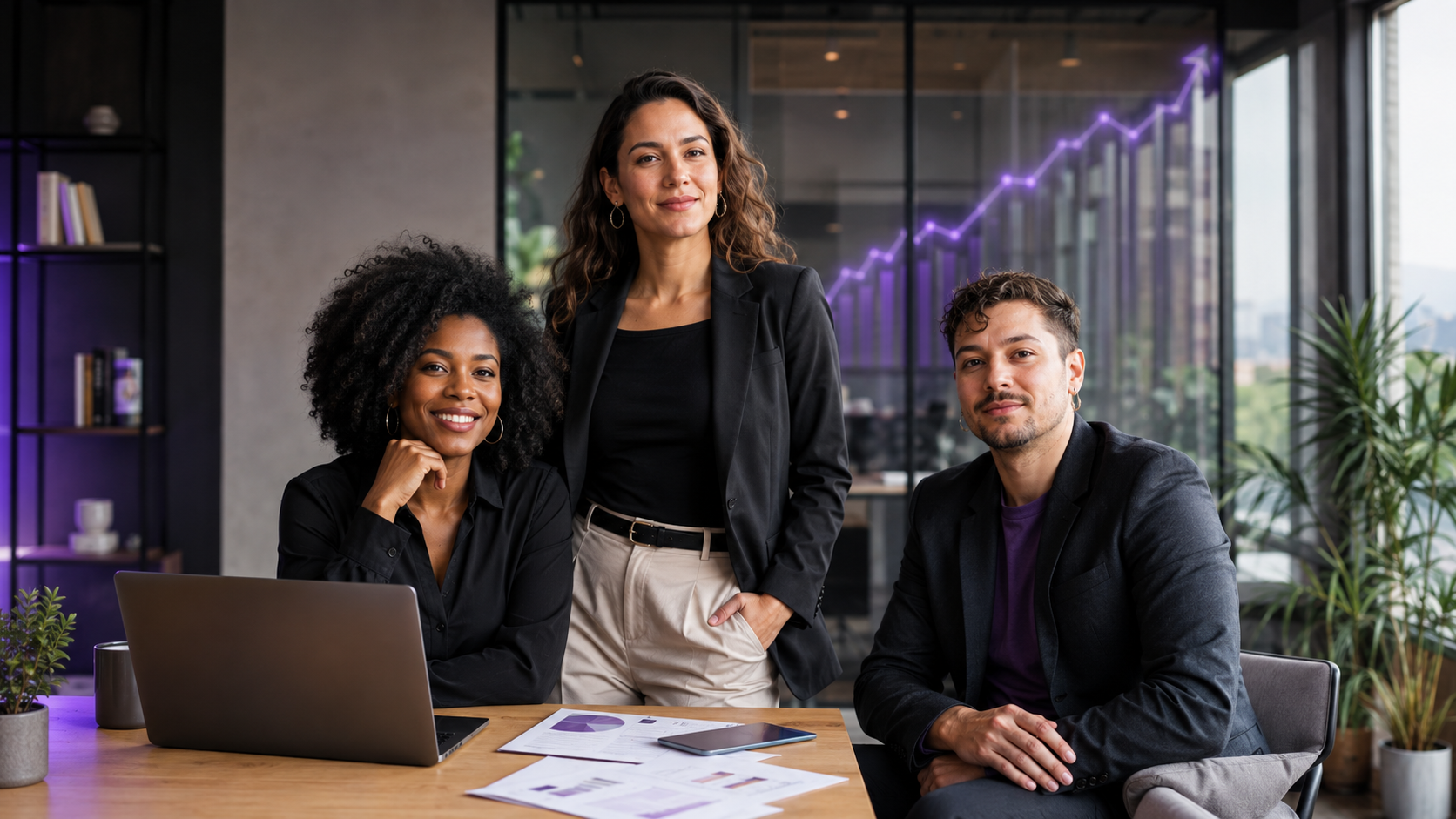 Equipe de uma empresa em crescimento