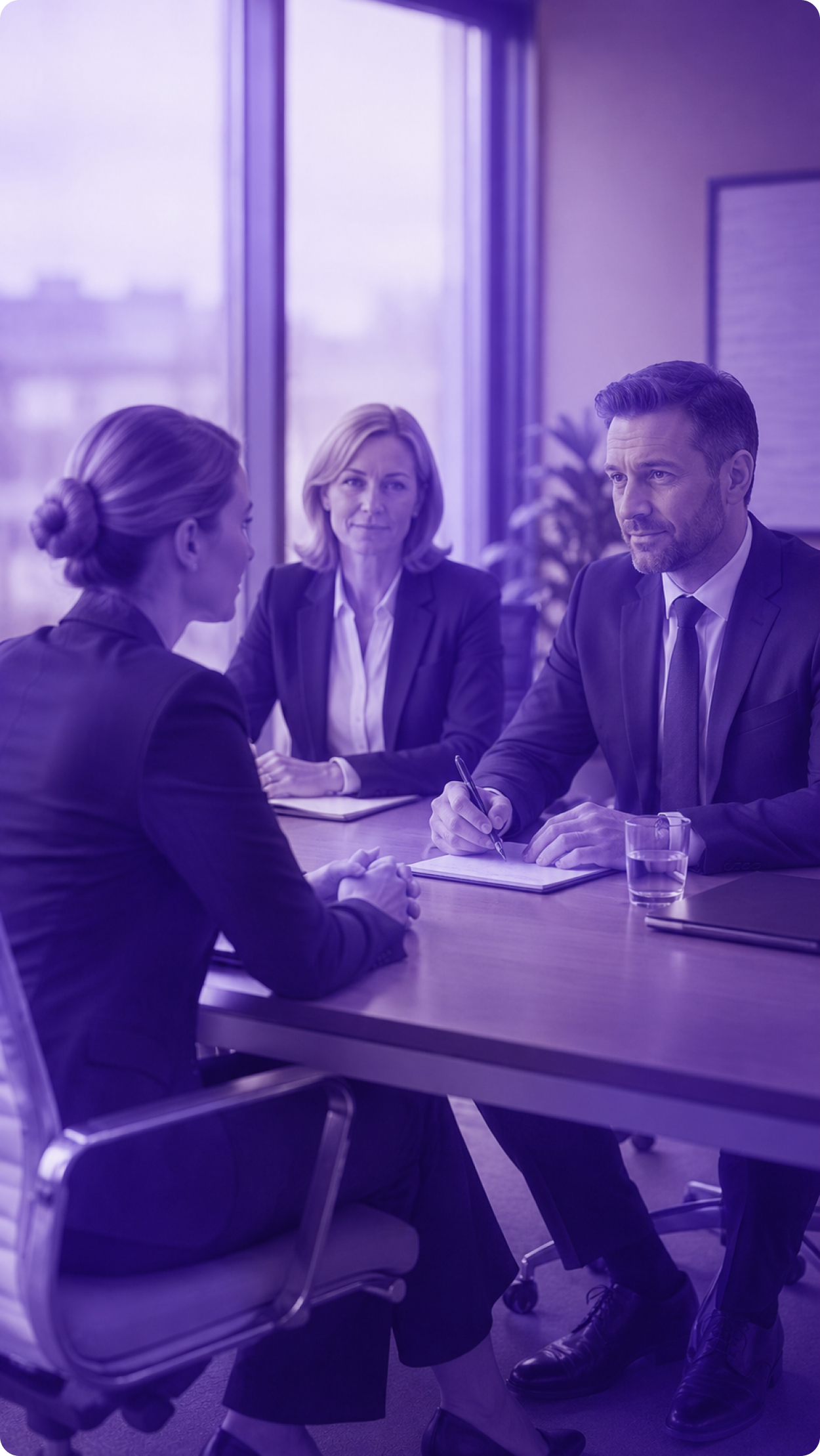 Lideranças reunidas em uma avaliação profissional